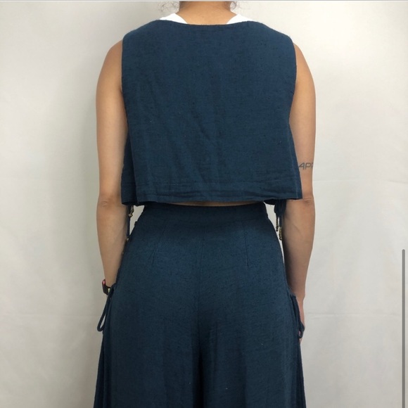 Free People Set Top and pants boho blue outfit S - Picture 2 of 2